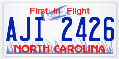 NC license plate AJI2426