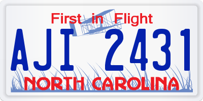 NC license plate AJI2431