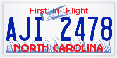 NC license plate AJI2478