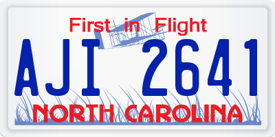 NC license plate AJI2641