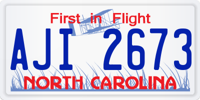 NC license plate AJI2673