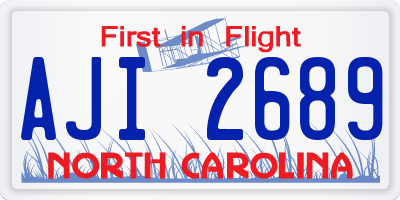 NC license plate AJI2689