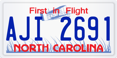 NC license plate AJI2691