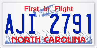 NC license plate AJI2791
