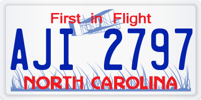 NC license plate AJI2797
