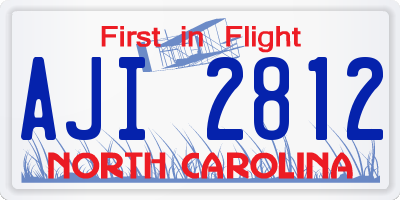 NC license plate AJI2812