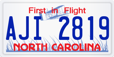 NC license plate AJI2819