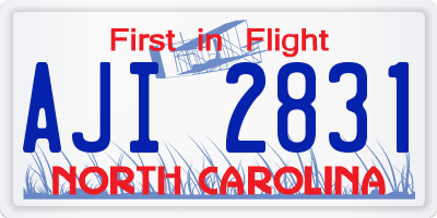 NC license plate AJI2831