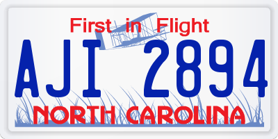 NC license plate AJI2894