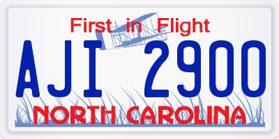 NC license plate AJI2900