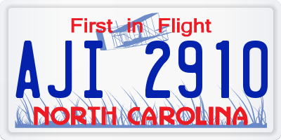 NC license plate AJI2910