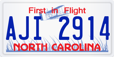 NC license plate AJI2914