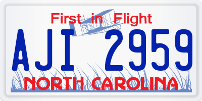 NC license plate AJI2959