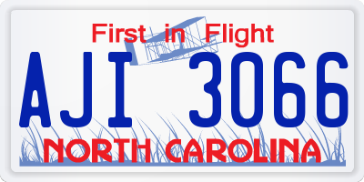 NC license plate AJI3066