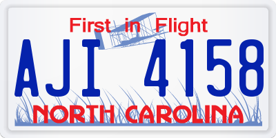NC license plate AJI4158