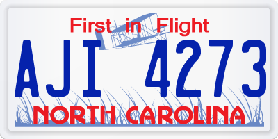 NC license plate AJI4273
