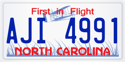 NC license plate AJI4991