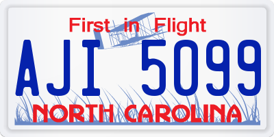 NC license plate AJI5099