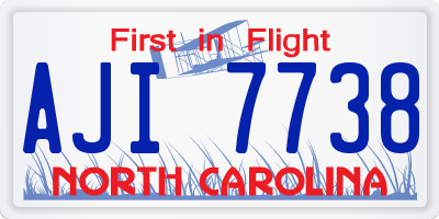 NC license plate AJI7738