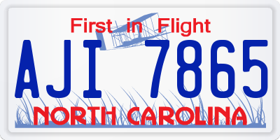 NC license plate AJI7865
