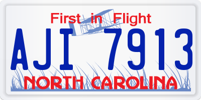 NC license plate AJI7913