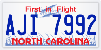 NC license plate AJI7992