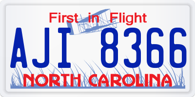 NC license plate AJI8366