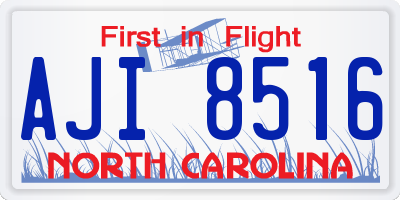 NC license plate AJI8516