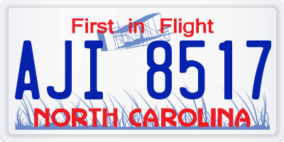 NC license plate AJI8517