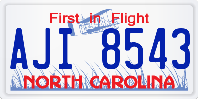 NC license plate AJI8543