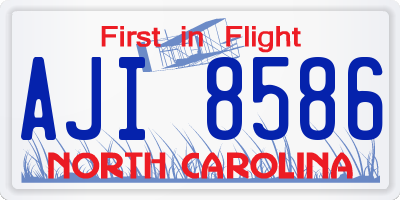 NC license plate AJI8586