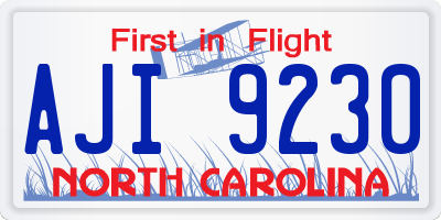 NC license plate AJI9230