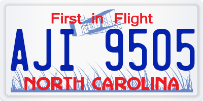 NC license plate AJI9505