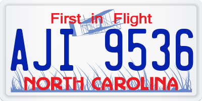 NC license plate AJI9536