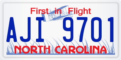 NC license plate AJI9701