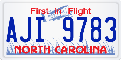 NC license plate AJI9783