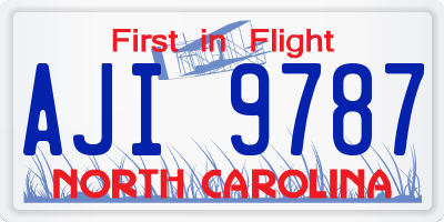 NC license plate AJI9787