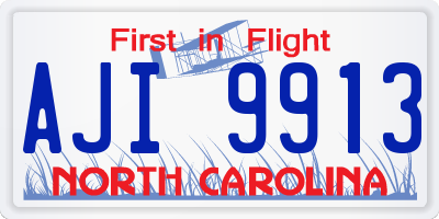 NC license plate AJI9913
