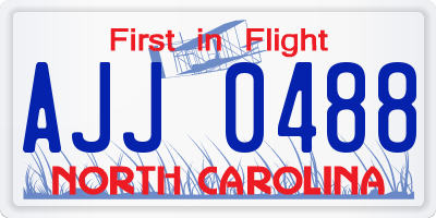 NC license plate AJJ0488
