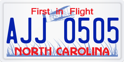 NC license plate AJJ0505