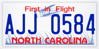 NC license plate AJJ0584