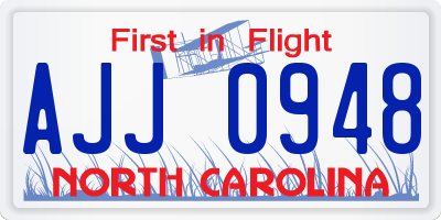 NC license plate AJJ0948