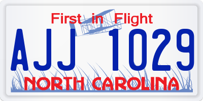 NC license plate AJJ1029