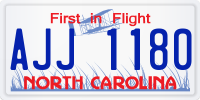 NC license plate AJJ1180