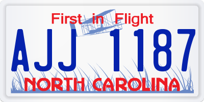 NC license plate AJJ1187