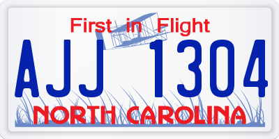 NC license plate AJJ1304