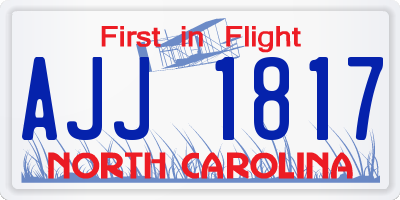 NC license plate AJJ1817