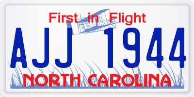 NC license plate AJJ1944