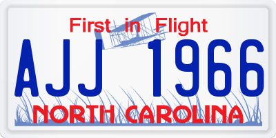 NC license plate AJJ1966