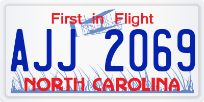 NC license plate AJJ2069